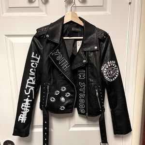 Faux Leather Moto Jacket
